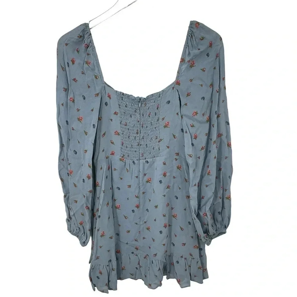 Reformation Cammi Blue Floral Mini Dress size 6 B2155 - Picture 7 of 8
